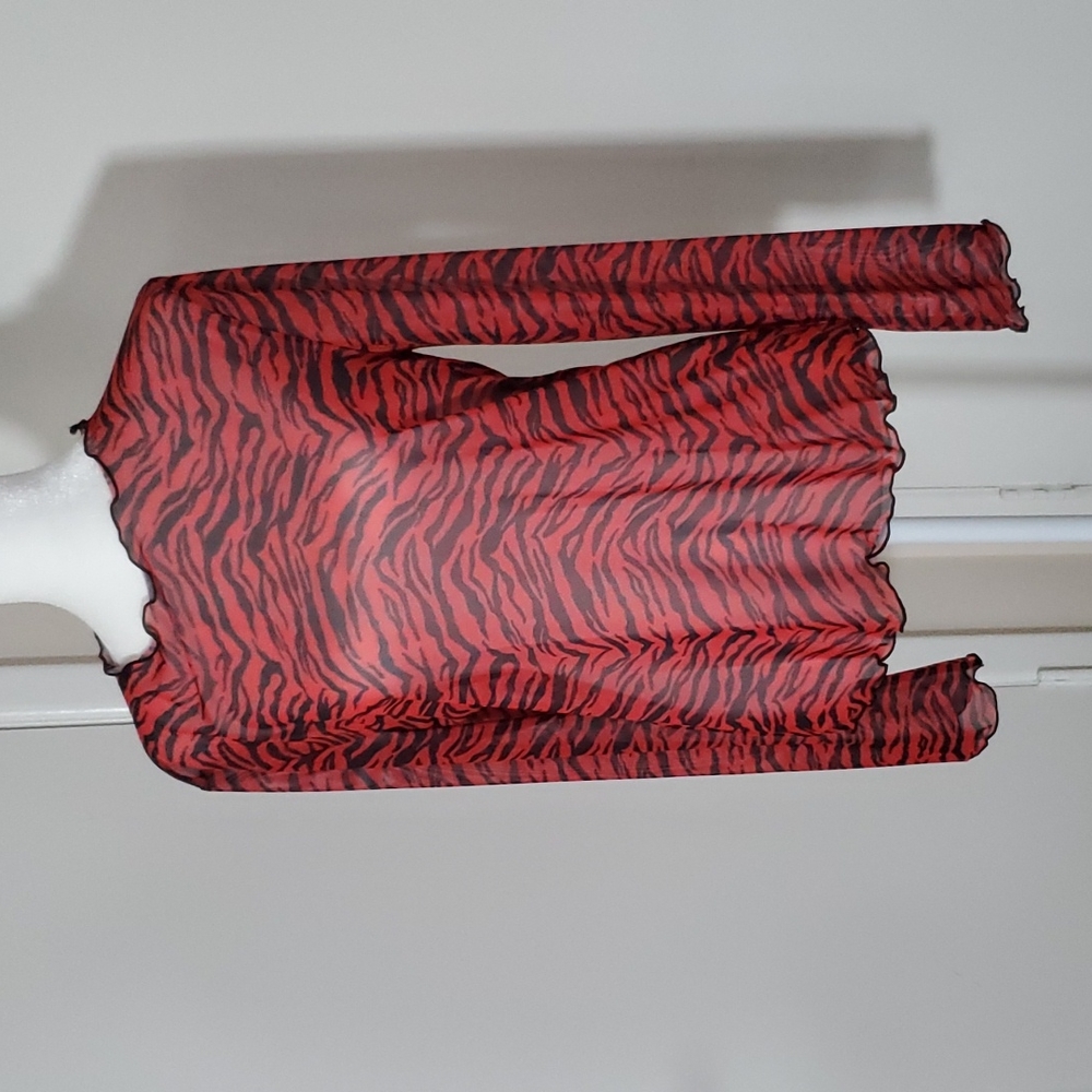 Zara zebra long-sleeved top